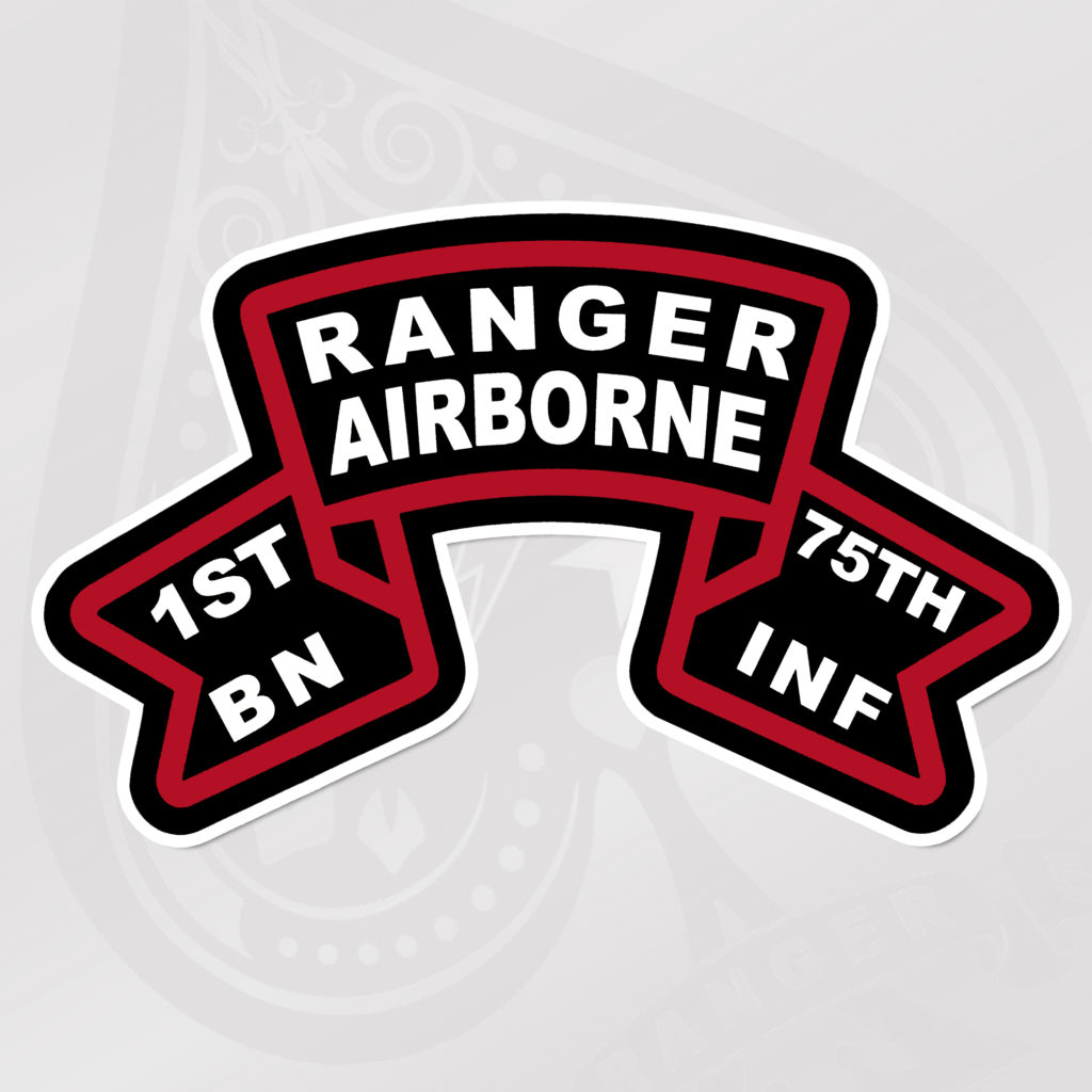 1st Bn 75th Inf AIRBORNE RANGER Error scroll patch 2-D 